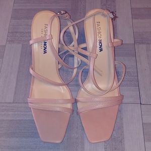 Fashion Nova Nude Heels Size 9